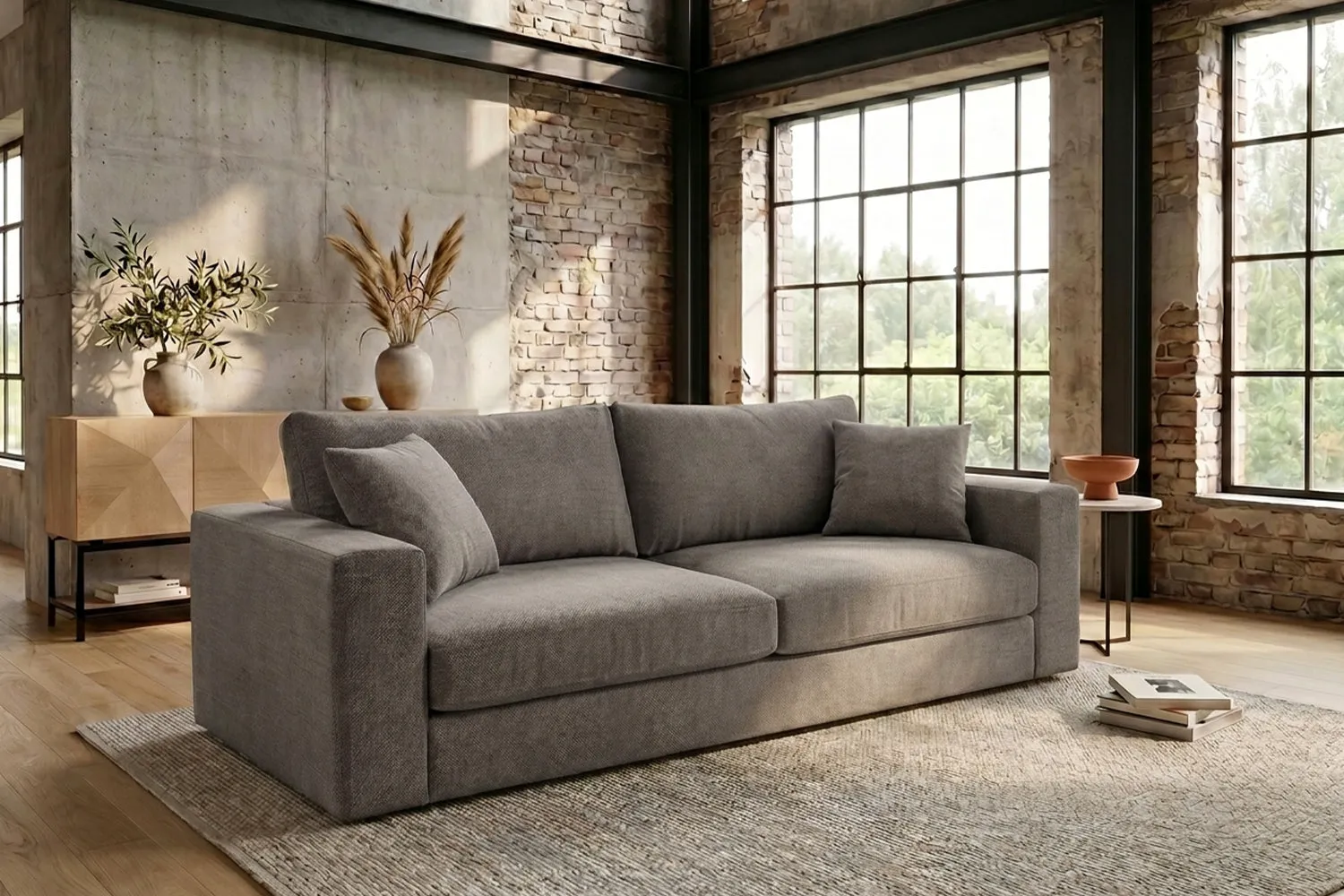 KAWOLA Sofa AMINA 3-Sitzer Stoff cremeweiß