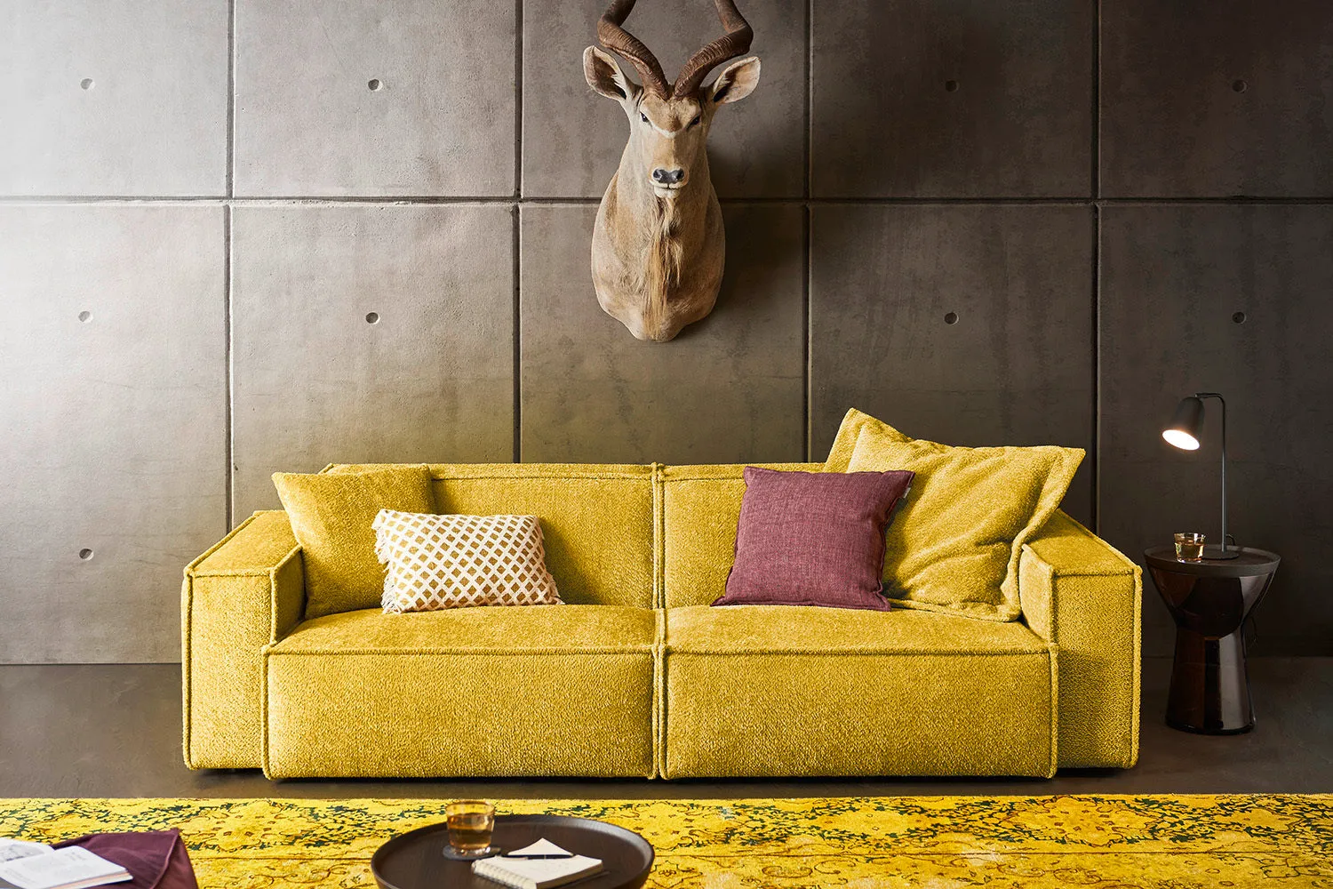 KAWOLA Sofa SAMU Stoff weiß