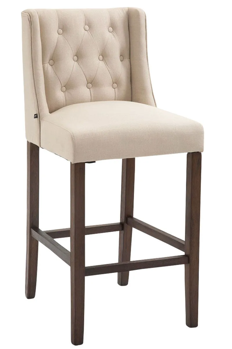 Barhocker Cassandra Stoff Antik-dunkel creme