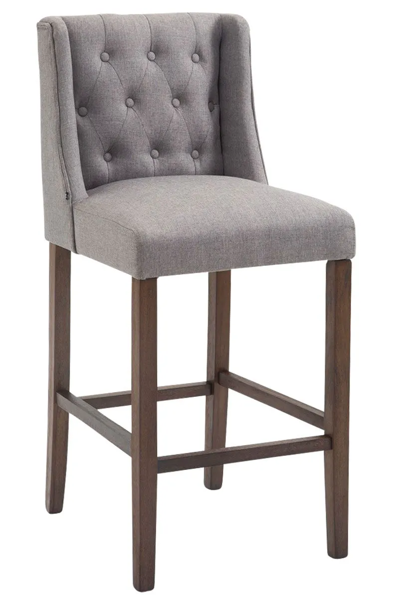 Barhocker Cassandra Stoff Antik-dunkel hellgrau