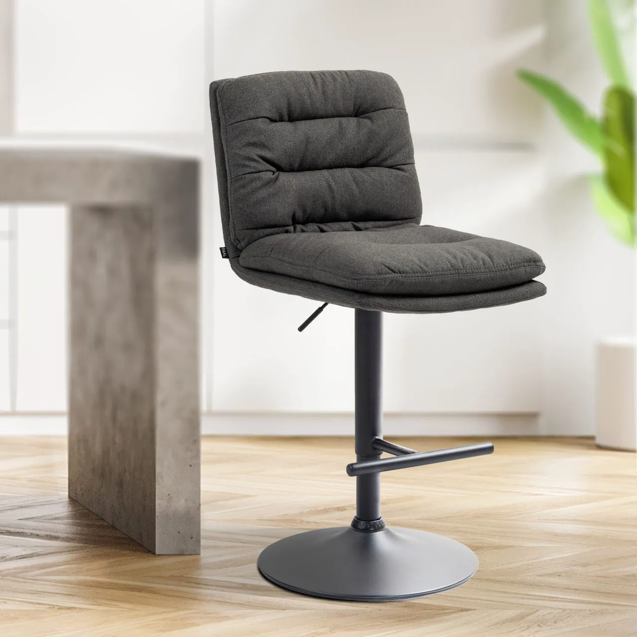 Barhocker Damar Stoff dunkelgrau