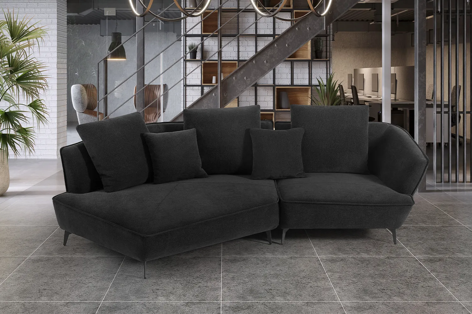 KAWOLA Sofa GARBO Designsofa Stoff cremeweiß