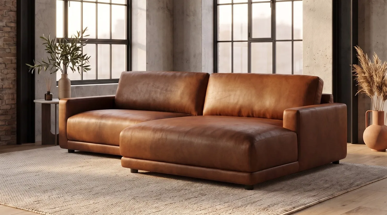 KAWOLA Sofa MARLIN Ecksofa Lederfaserstoff schwarz
