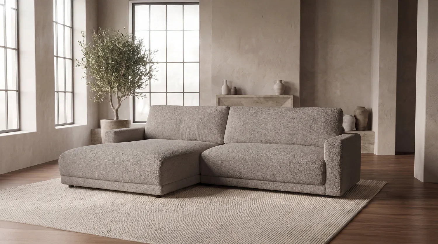 KAWOLA Sofa MARLIN Ecksofa Stoff beige