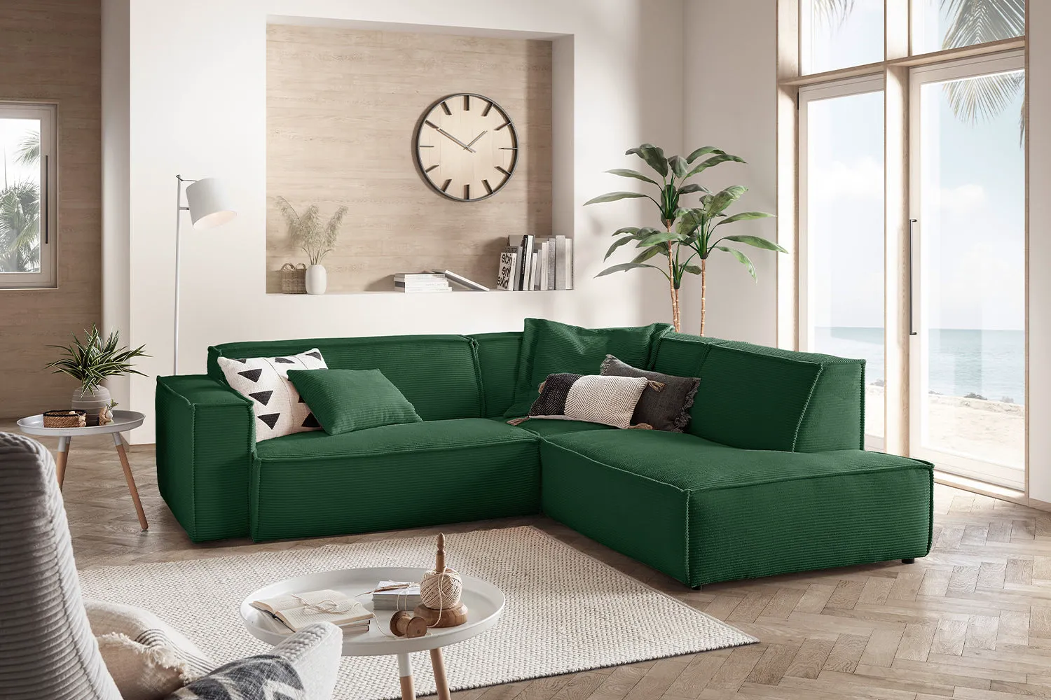 KAWOLA Sofa SAMU Ecksofa Cord rost