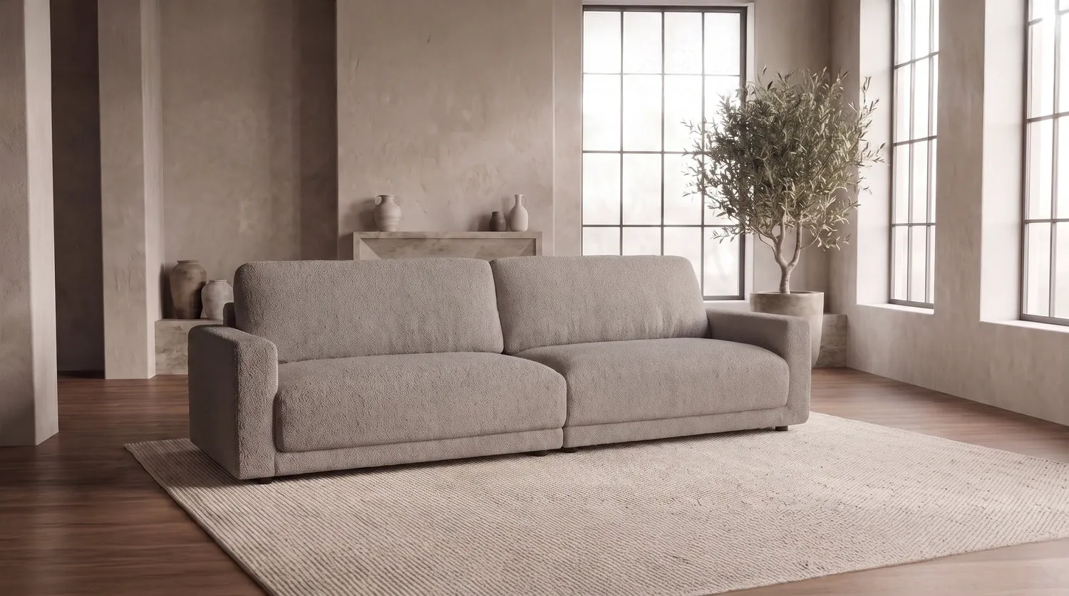 KAWOLA Sofa MARLIN 3-Sitzer Stoff greige