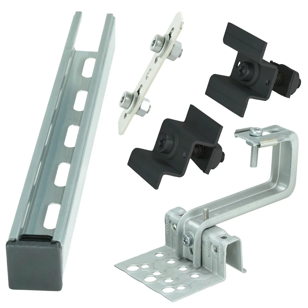 Unterkonstruktion - 2 PV-Module für Ziegeldächer