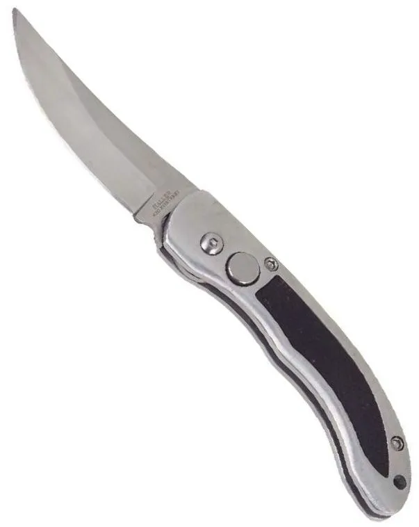 Springmesser gebogene Klinge ,420rsf, mit Clip